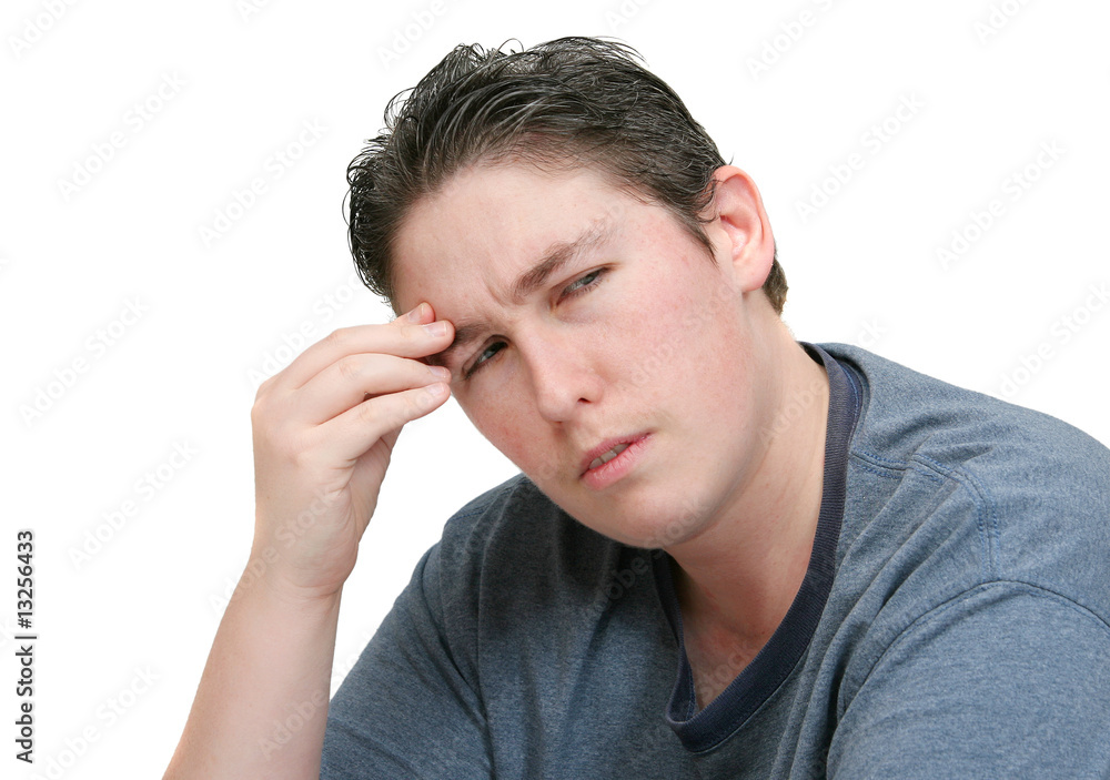 worried headache man worried headache man
