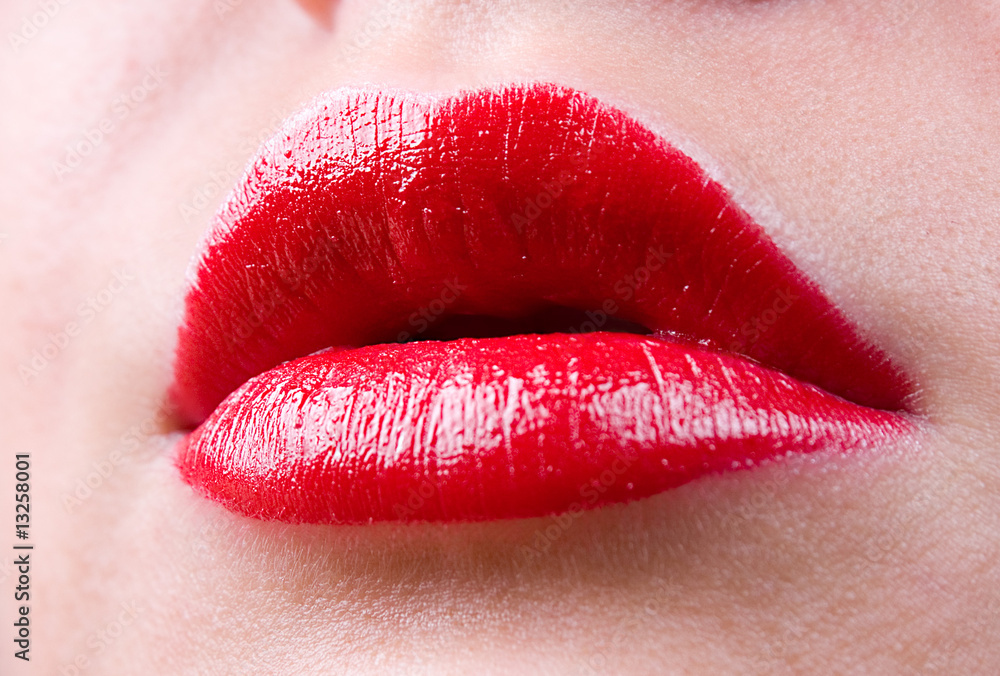 Obraz premium Glamour Red gloss lips
