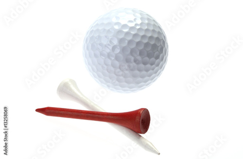 Golf ball with two tees