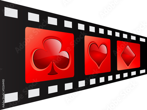 Film strip with casino elements