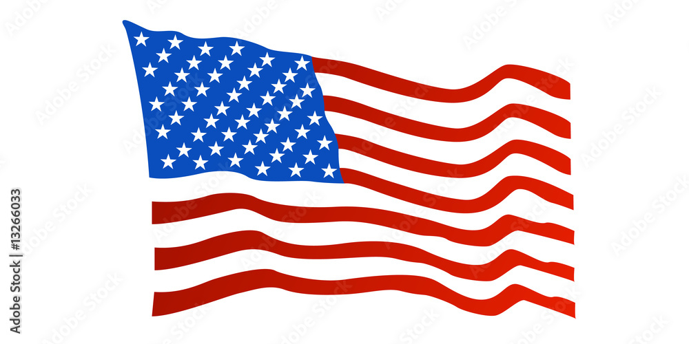 Fototapeta premium american flag blowing in the wind vector