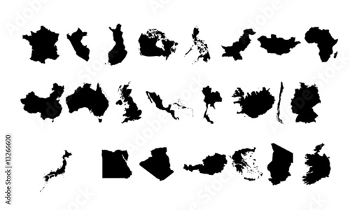 stock of country maps vector