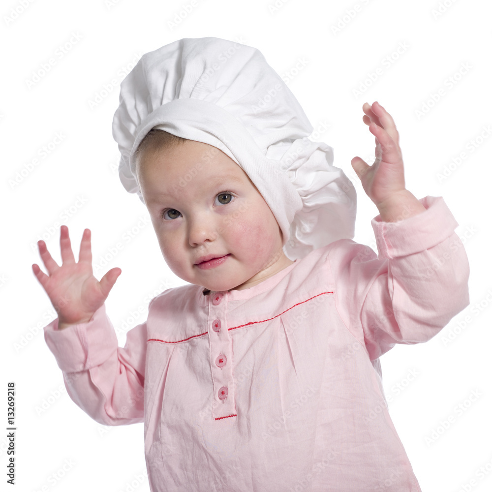Toddler with a chefs hat. Toddler with a chefs hat.