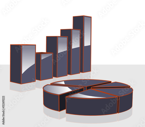 graph statistiques 3D noir