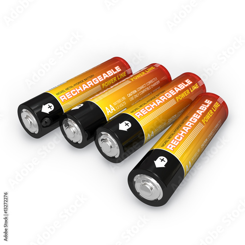 Four AA rechargeable batteries photo