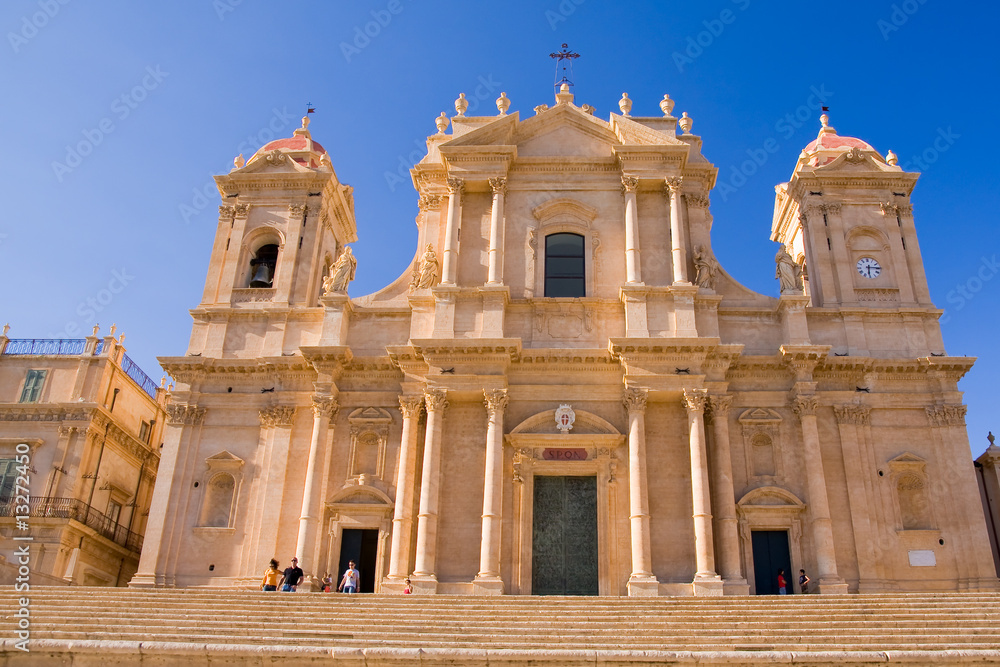 typical baroque church in sicily, italy