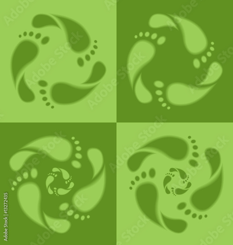 Footprint recycle sign