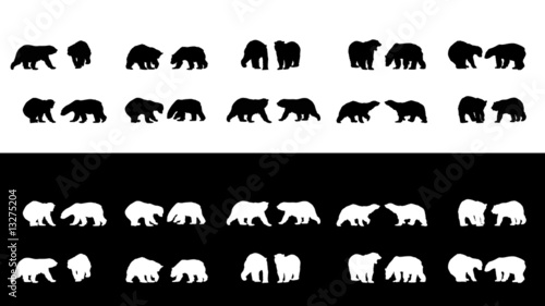 polar bear silhouettes collection