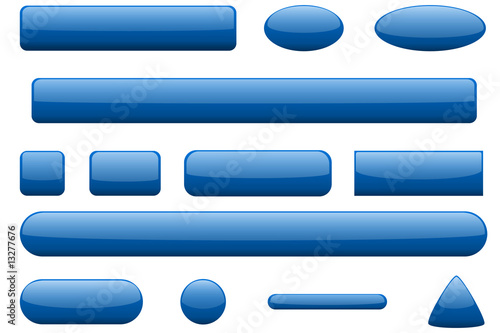 Set of blue buttons