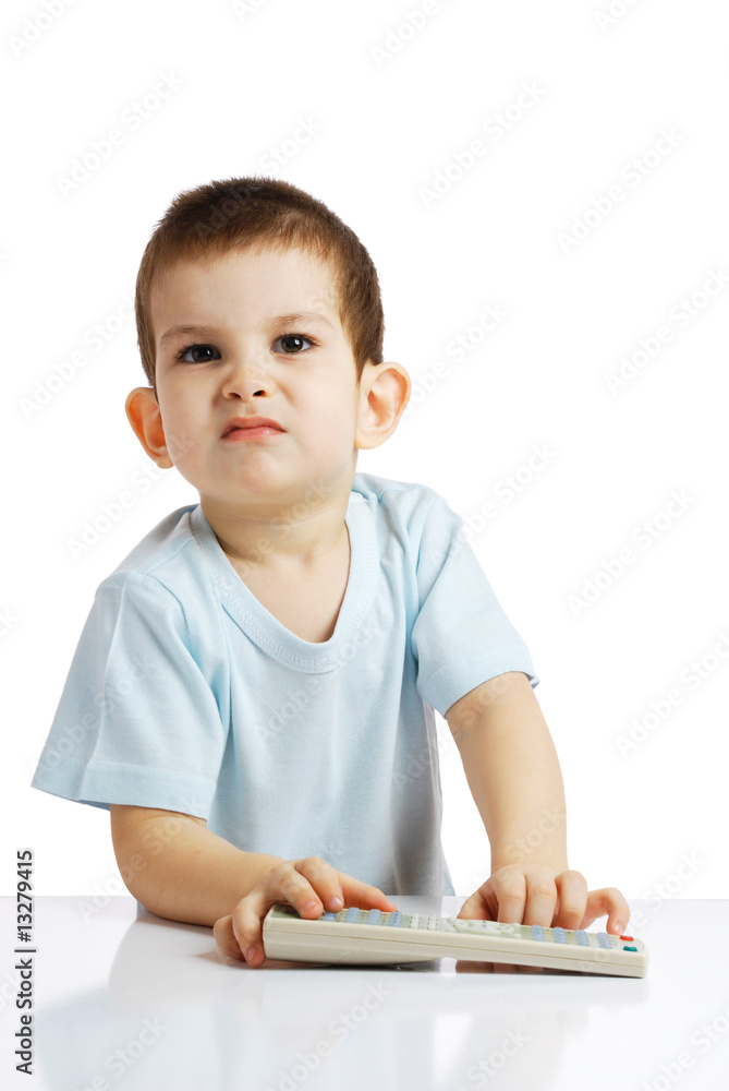 The little boy with the control panel from the TV The little boy with the control panel from the TV