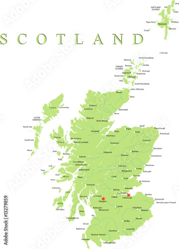 Scotland map part of the United Kingdom.