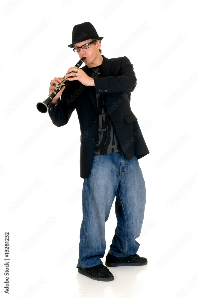 Naklejka premium Music performer, clarinet