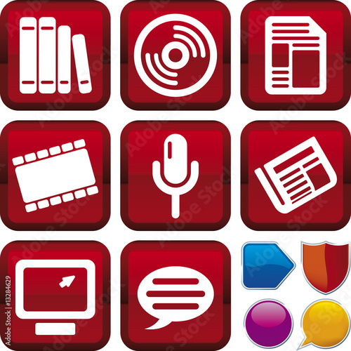 mass media icon set