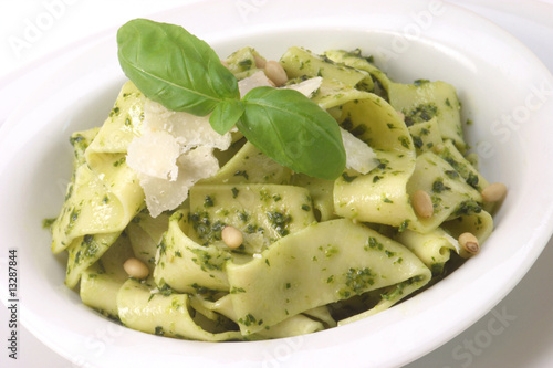 Tagliatelle with Green Pesto and Parmesan photo