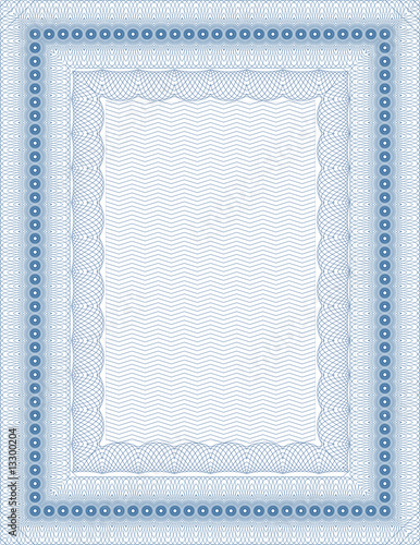 Vector secure blank guilloche certificate