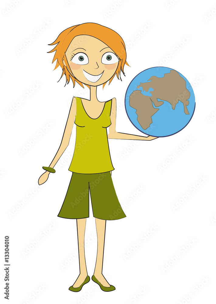 Fototapeta premium femme ecologie terre sur la main