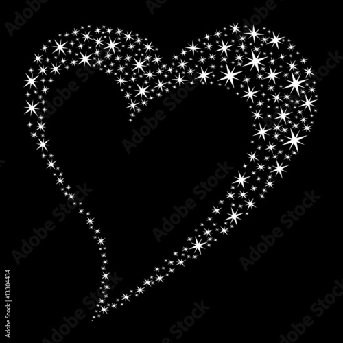 Abstract Heart composed of stars. Vector Illustration.