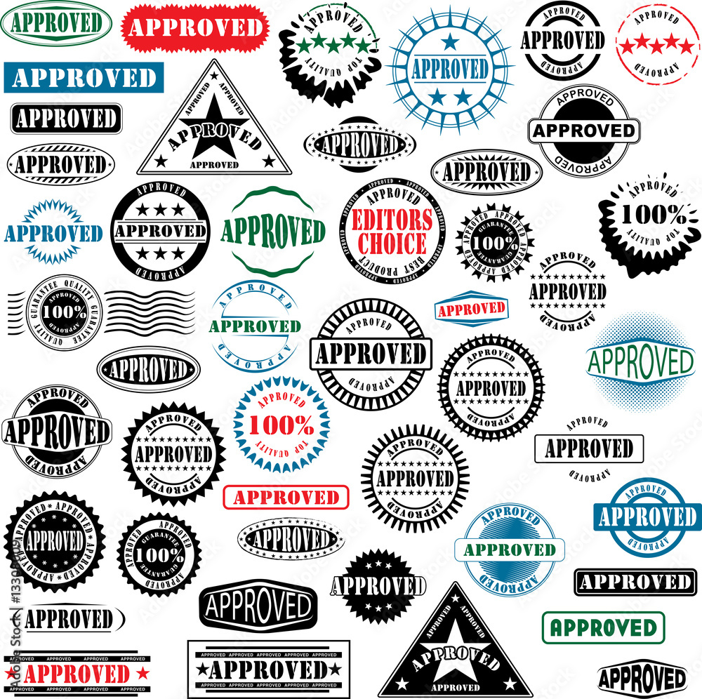 Approved rubber stamps collection