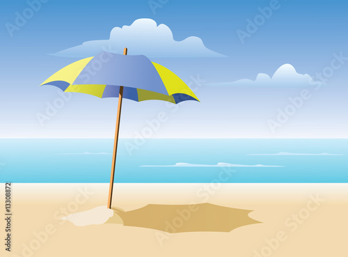 Beach Umbrella on Beach © William Fehr