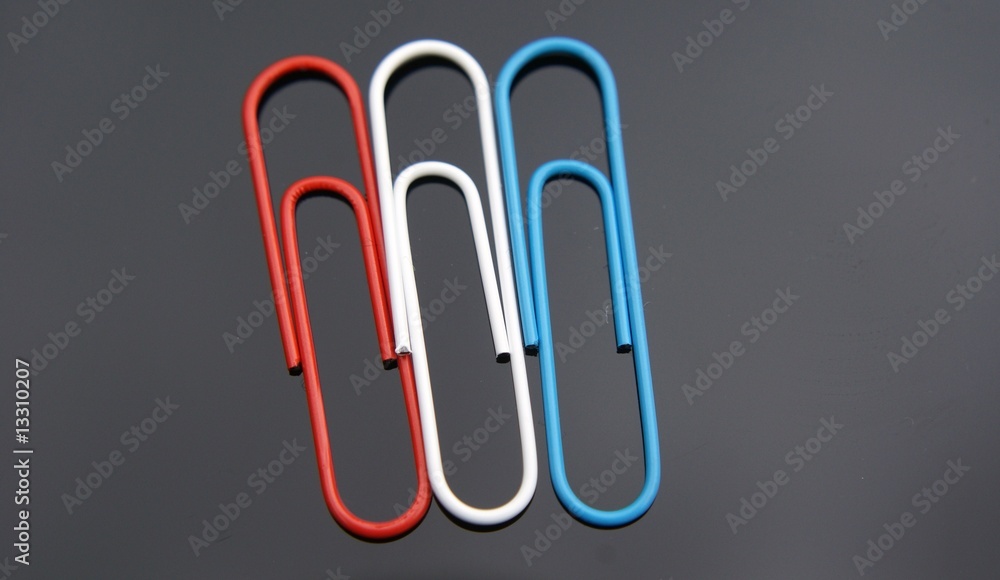 Red, white and blue paperclips Red, white and blue paperclips