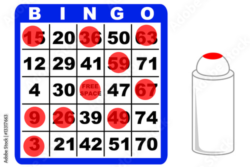 A bingo card and ink marker