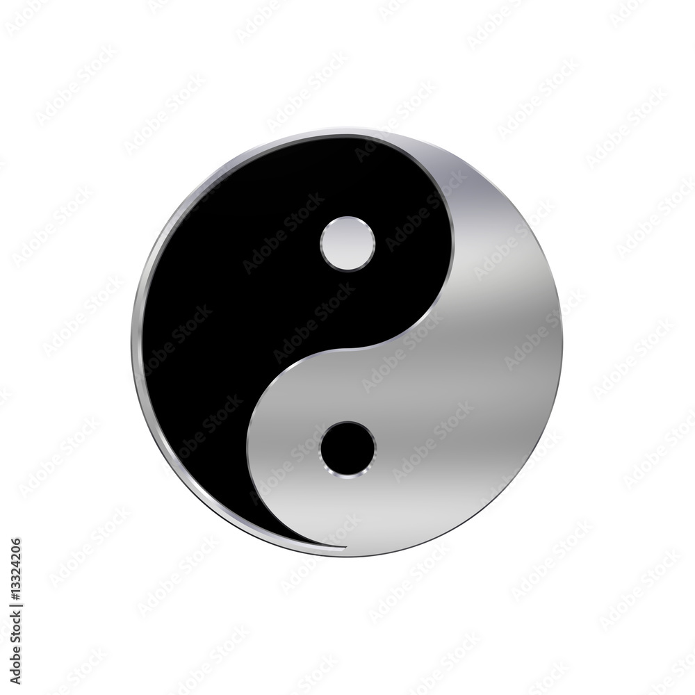 Chrome Tai Chi - Yin Yang sign. Chrome Tai Chi - Yin Yang sign.