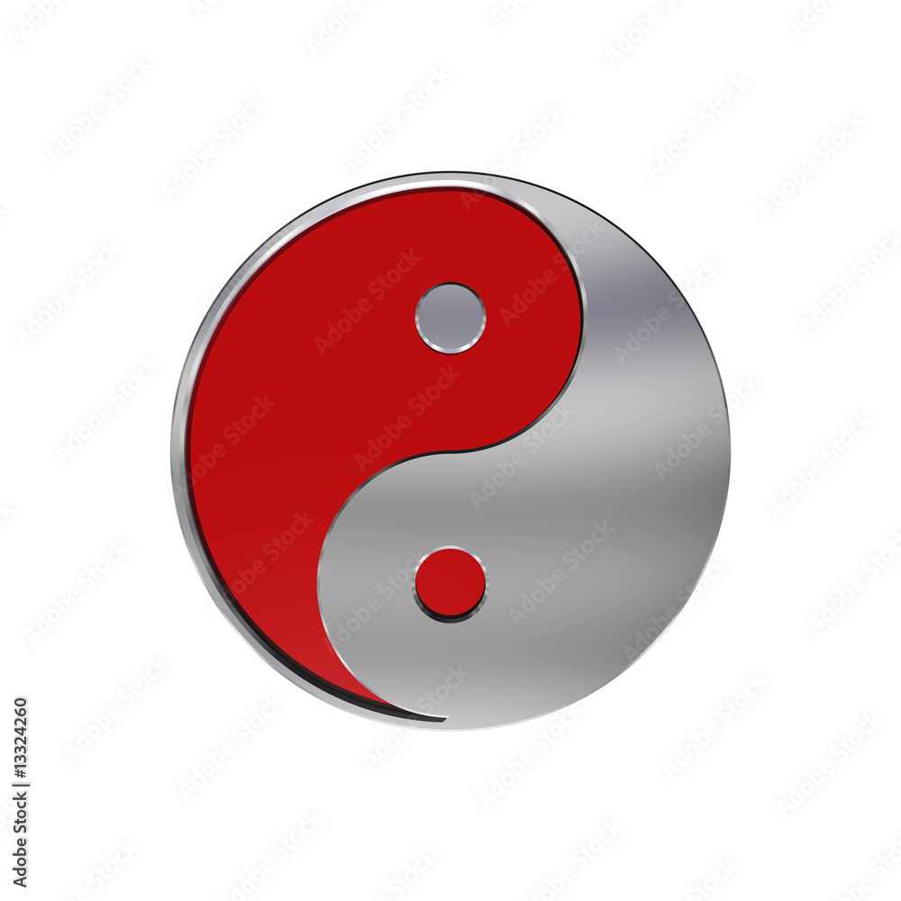 Chrome Tai Chi - Yin Yang sign.