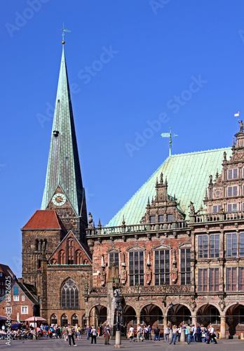 Marktplatz Bremen mit Rathaus und Kirche Unser Lieben Frauen