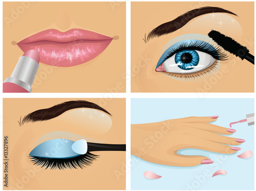 Set of female body part.