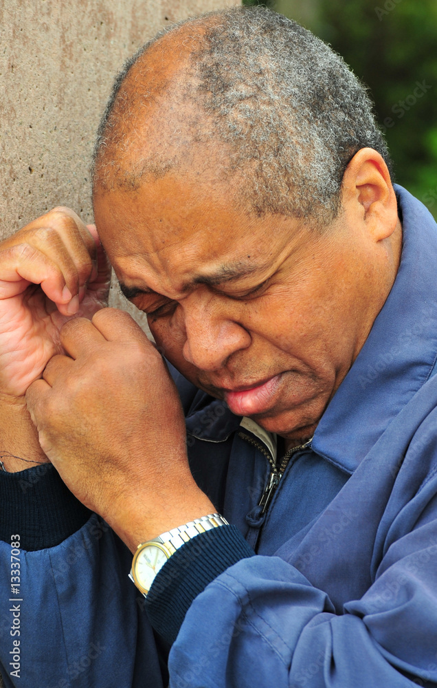 Obraz premium Depression of an african american male.