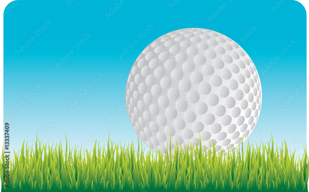 Fototapeta Golf ball on grass