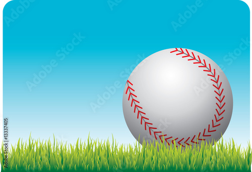 Baseball on grass