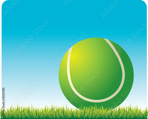 Tennis ball on grass