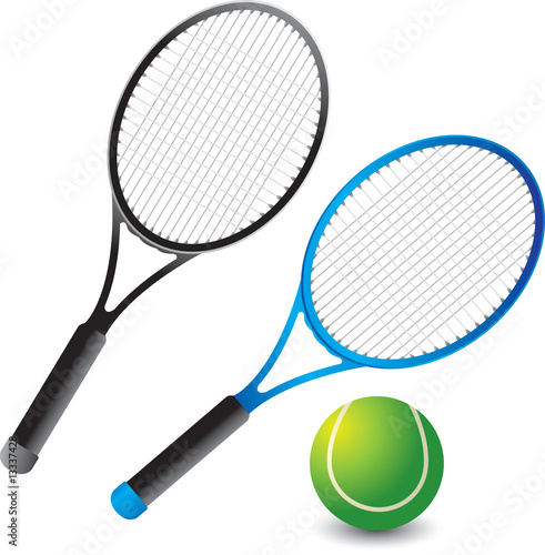 Tennis ball and rackets