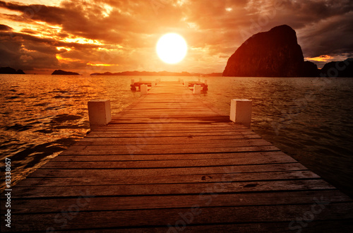 Canvas Print Jetty into the Sunset