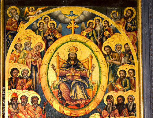 Icon paintings in monastery interior
