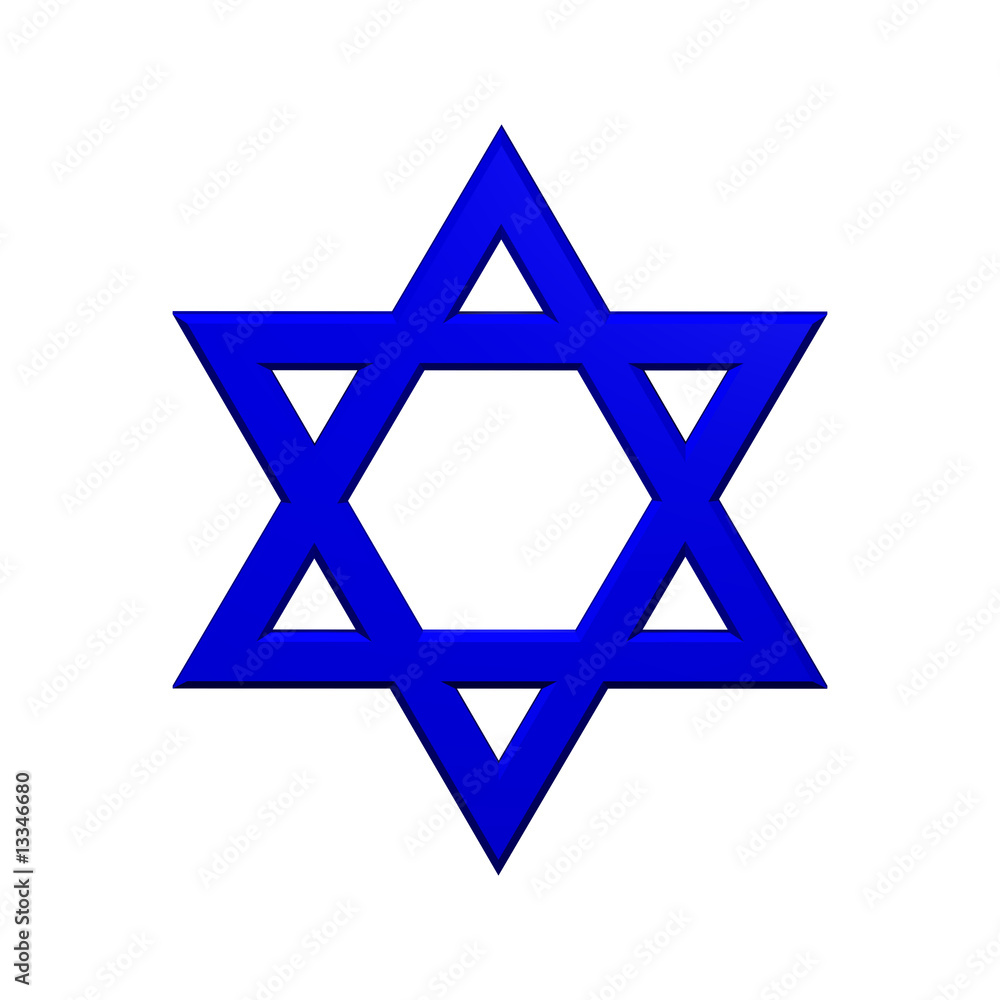 Blue Judaism religious symbol isolated on white. Blue Judaism religious symbol isolated on white.