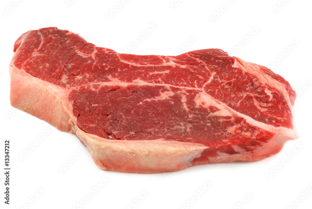 Raw beef steak isolated