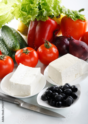 .fresh vegetables with cottage cheese