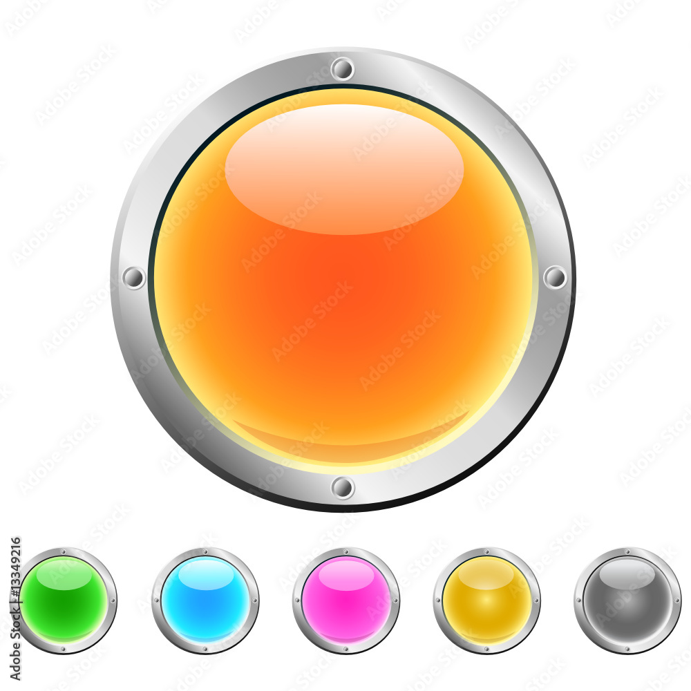 Glossy button vector set. Glossy button vector set.