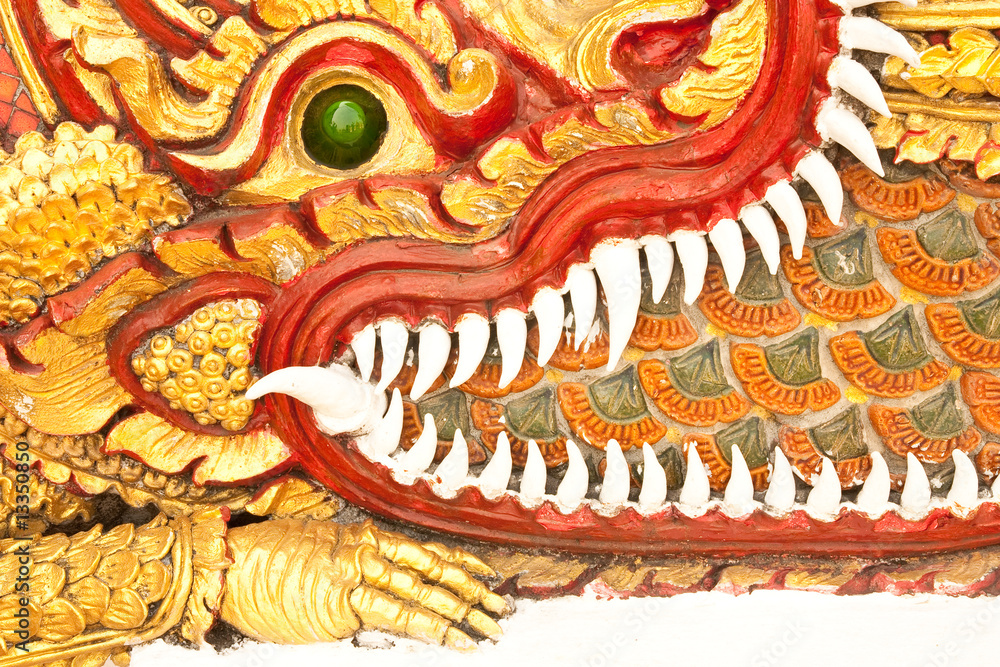 Fototapeta premium Crocodile in traditional Thai style molding