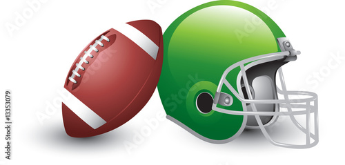 Isolated football and helmet