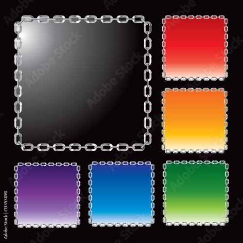multiple colored chain link frame