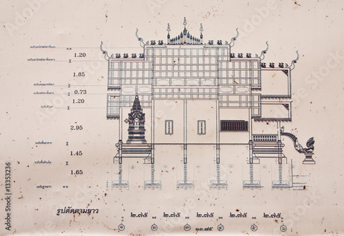 Draft plan of Buddhist church photo