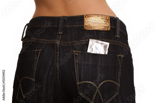 a condom in a jeans back pocket II