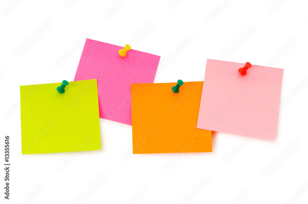 Reminder notes isolated on the white board Reminder notes isolated on the white board