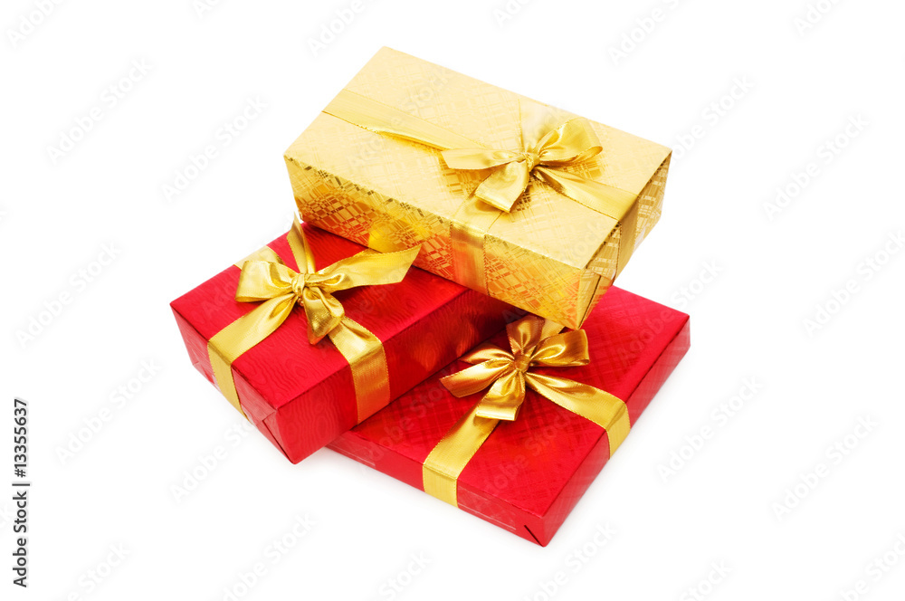 Fototapeta premium Gift boxes isolated on the white background