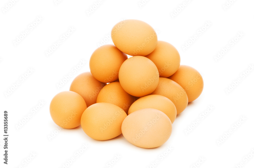Brown eggs isolated on the white background Brown eggs isolated on the white background