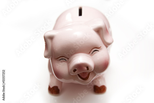 Piggy bank style money box.