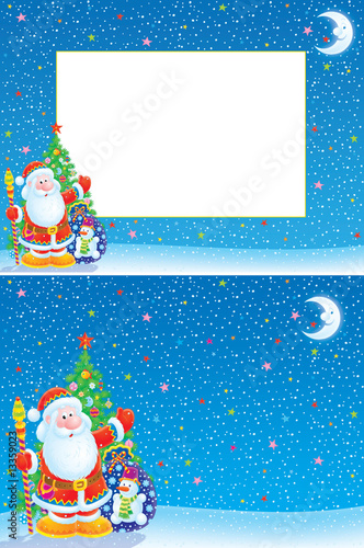 Christmas frame and background